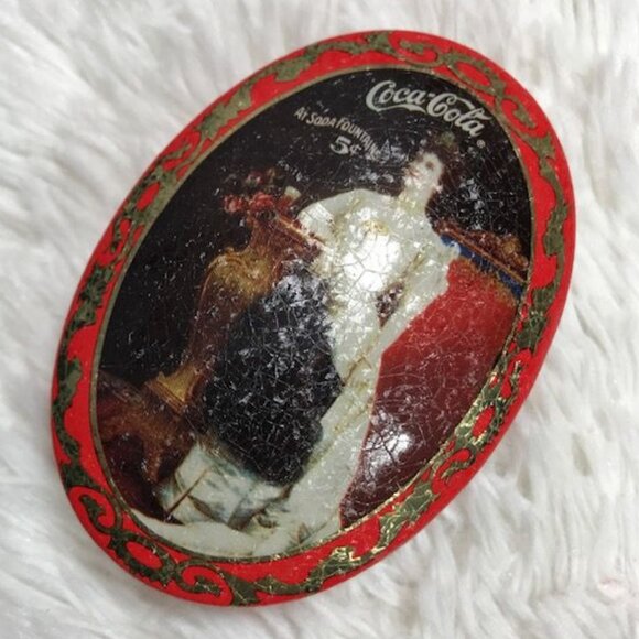 Set of 3 Vintage Coca-Cola Privileged Ladies Shimmer Round + Oval Mint Tins - Picture 9 of 15